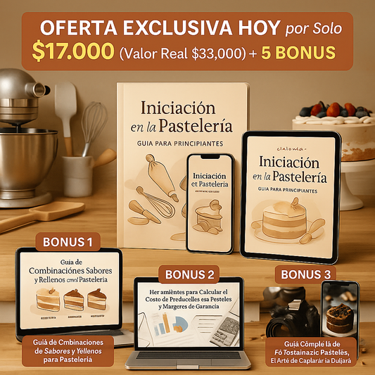 Iniciación en la Pastelería - Principiantes 🍰 + 5 Bonos!!